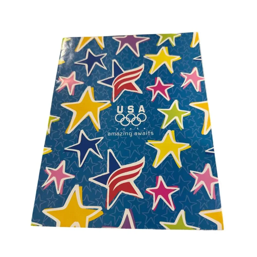 Vtg USA OLYMPICS Wrapping Paper Gift Wrap AMAZING AWAITS